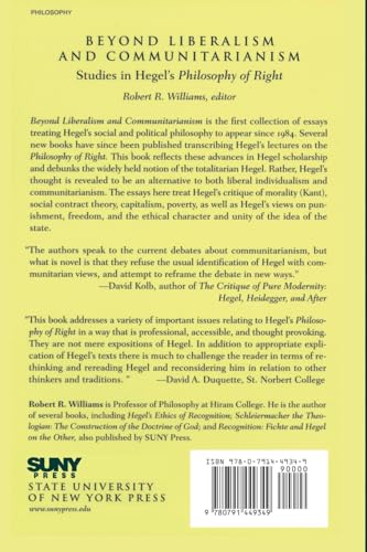 Beyond Liberalism and Communitarianism: Studies in Hegel's Philosophy of Right,Used
