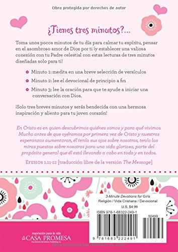 Devocionales de 3 minutos para nias: 180 lecturas inspiradoras para corazones jvenes (Spanish Edition),Used