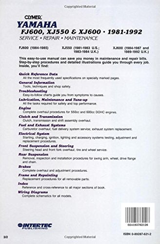 Clymer Yamaha XJ550, XJ600 & FJ600 19811992: Service, Repair, Maintenance,New