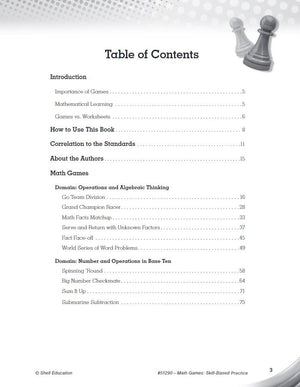 Math Games: SkillBased Practice for Third Grade,Used