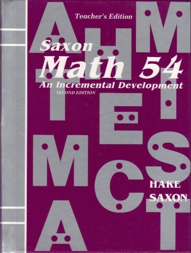 Saxon Math 5/4 Special Populations: Teacher Edition 2001,Used