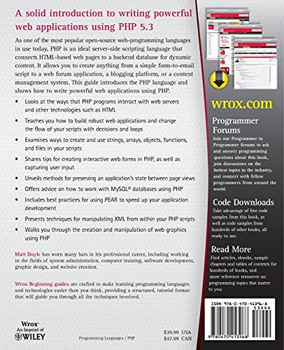 Beginning PHP 5.3,New