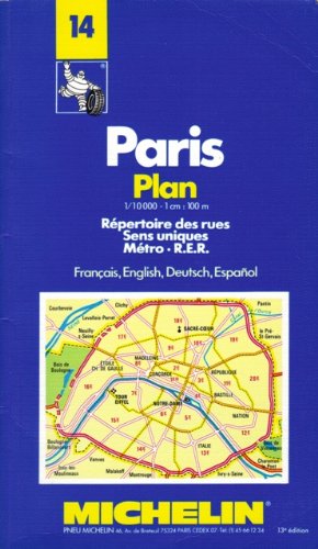 Paris Plan: Repertoire Des Rues Sens Uniques Metro R.E.R./Francais, English, Deutsch, Espanol (No 14),Used