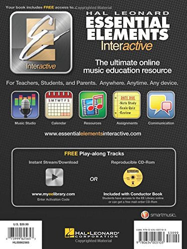Essential Elements for Band  Conductor Book 1 with EEi  Band Directors Score and Teaching Guide  Online Audio and Interactive L,New