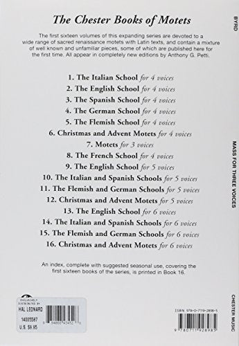 Mass for Three Voices (1961 Edition) (Latin Church Music of the Polyphonic Schools),Used