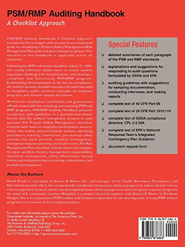 PSM/RMP Auditing Handbook: A Checklist Approach,Used