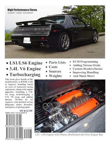 High Performance Fieros, 3.4L V6, Turbocharging, LS1 V8, Nitrous Oxide,Used