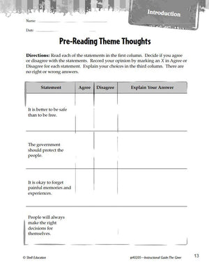 The Giver: An Instructional Guide for Literature  Novel Study Guide for 4th8th Grade Literature with Close Reading and Writing,Used