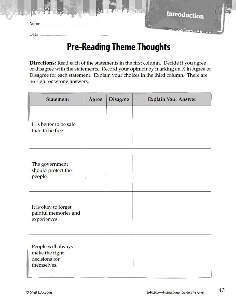 The Giver: An Instructional Guide for Literature  Novel Study Guide for 4th8th Grade Literature with Close Reading and Writing,Used