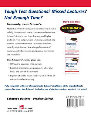 Schaum's Outline of MaternalNewborn Nursing: 748 Review Questions (Schaum's Outlines),Used