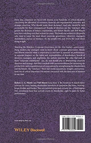 Watching the Watchers: Corporate Goverance for the 21st Century,Used
