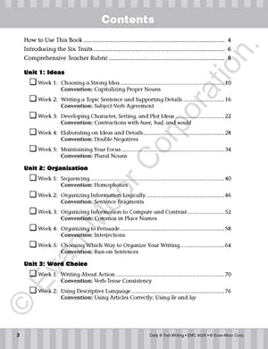 Evanmoor Daily 6Trait Writing, Grade 5 Homeschool And Classroom Resource Workbook, Reproducible Worksheets, Teaching Edition,