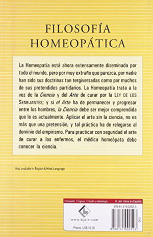 Filosofia Homeopatica/ Homeopathic Philosophy (Spanish Edition),Used