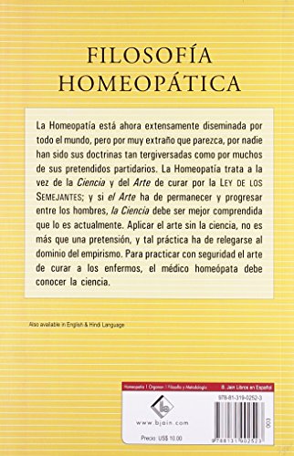 Filosofia Homeopatica/ Homeopathic Philosophy (Spanish Edition),Used