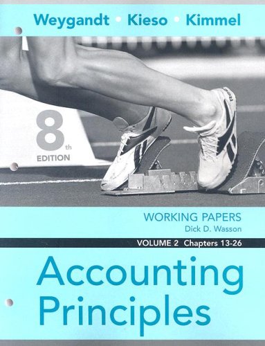 Working Papers, Vol. II, Chs. 1326 to Accompany Accounting Principles,Used