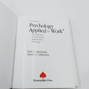 Psychology Applied To Work 11Th Edition-used