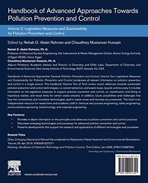 Handbook of Advanced Approaches Towards Pollution Prevention and Control: Volume 2: Legislative Measures and Sustainability for ,Used