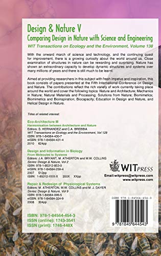 Design and Nature V: Comparing Design in Nature with Science and Engineering (WIT Transactions on Ecology and the Environment),Used
