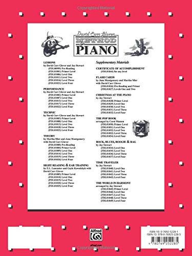 David Carr Glover Method for Piano Performance: Level 2,Used