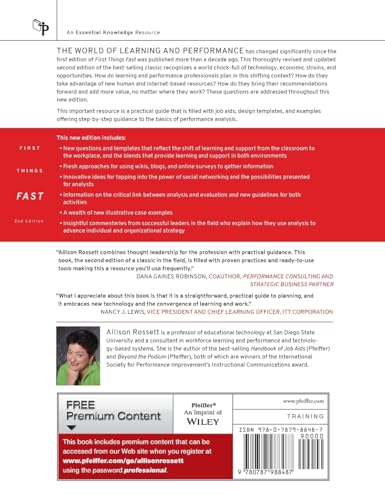 First Things Fast: A Handbook for Performance Analysis,Used