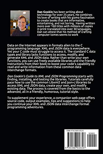Dan Gookin's Guide to XML and JSON Programming,Used