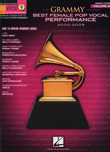 The Grammy Awards Best Female Pop Vocal Performance 20002009: Pro Vocal Women'S Edition Volume 58 (Hal Leonard Pro Vocal),Used