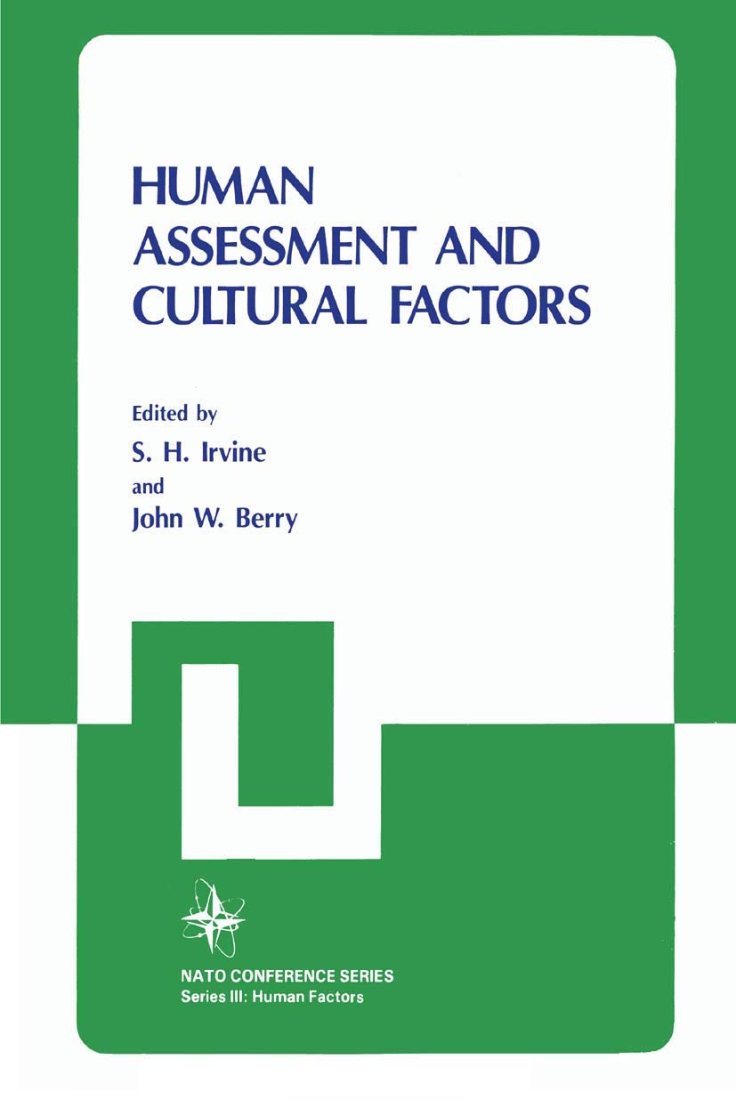 Human Assessment and Cultural Factors (Nato Conference Series, 21),New