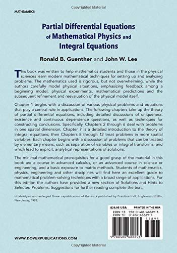 Partial Differential Equations Of Mathematical Physics And Integral Equations (Dover Books On Mathematics),Used