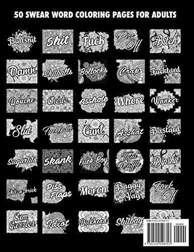 BULLSHIT: 50 Swear Words to Color Your Anger Away: Release Your Anger: Stress Relief Curse Words Coloring Book for Adults,Used