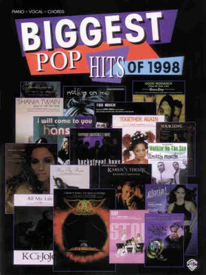 Biggest Pop Hits Of 1998: Piano/Vocal/Chords