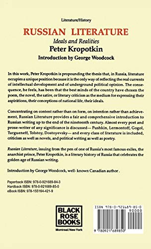 Russian Literature (Collected Works of Peter Kropotkin),Used