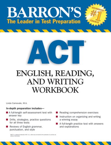 Barron's ACT English, Reading, and Writing Workbook (Barron's: The Leader in Test Preparation),Used