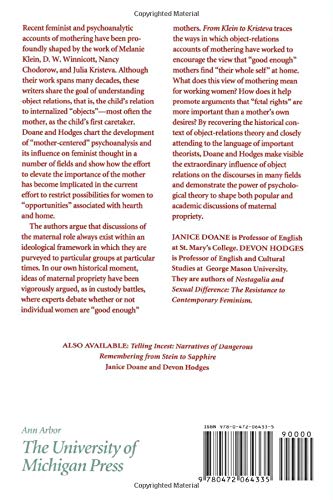 From Klein to Kristeva: Psychoanalytic Feminism and the Search for the 'Good Enough' Mother (Critical Perspectives On Women And ,Used