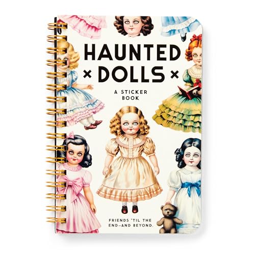 Brass Monkey Haunted Dolls  Sticker Book With 18 Pages Of Traditional Vintage Inspired Haunted Doll Stickers And 2 Pages Of Puf
