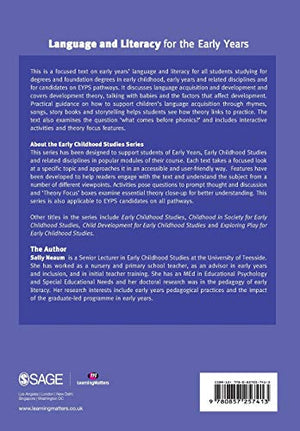 Language and Literacy for the Early Years (Early Childhood Studies Series),Used