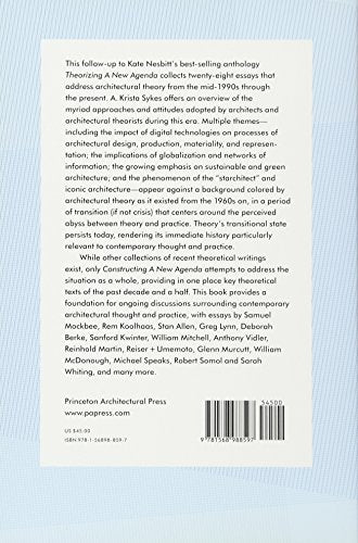 Constructing a New Agenda: Architectural Theory 19932009,Used