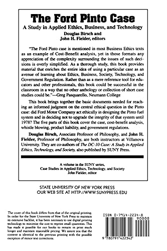 The Ford Pinto Case (Suny Series, Case Studies in Applied Ethics, Technology, & Society) (Sun Series, Case Studies in Applied Et,Used