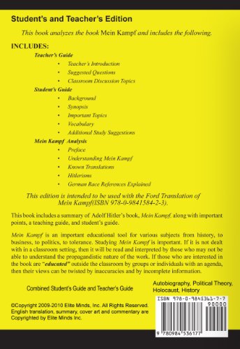 Mein Kampf Analysis And Summary(Student'S And Teacher'S Edition),New