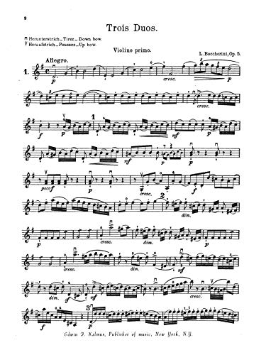 Three Duets, Op. 5 (Kalmus Edition),Used