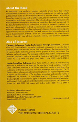 Polymer Characterization: Physical Property, Spectroscopic, and Chromatographic Methods (ACS Advances in Chemistry),Used