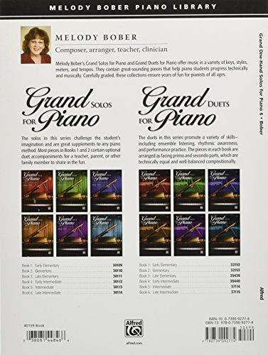 Grand OneHand Solos for Piano, Bk 6: 8 Late Intermediate Pieces for Right or Left Hand Alone,Used