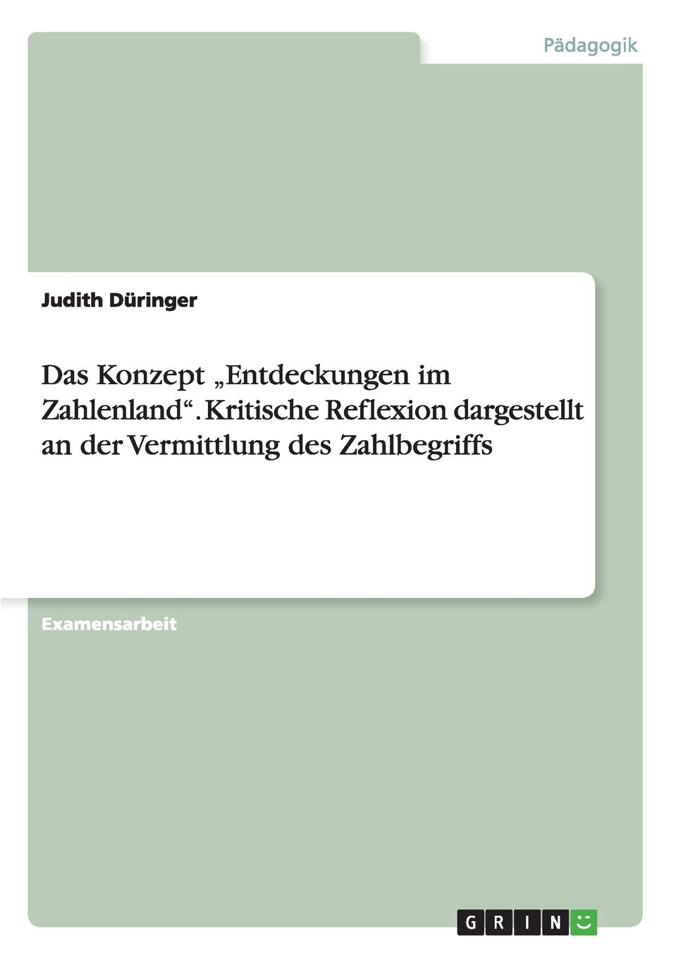 Das Konzept 'Entdeckungen Im Zahlenland'. Kritische Reflexion Dargestellt An Der Vermittlung Des Zahlbegriffs (German Edition),Used