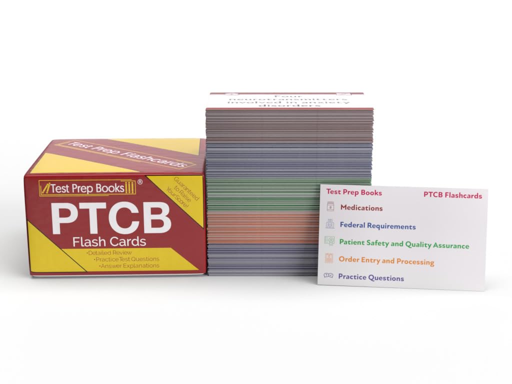 PTCB Exam Study Cards: PTCB Exam Prep 20252026 with Practice Test Questions for the Pharmacy Technician Certification Exam [3rd,New