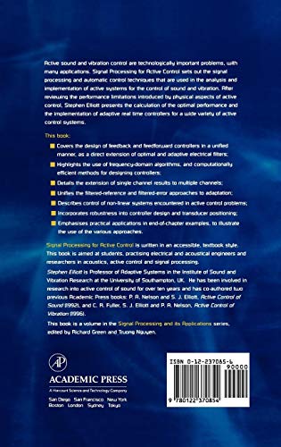 Signal Processing for Active Control (Signal Processing and its Applications),Used