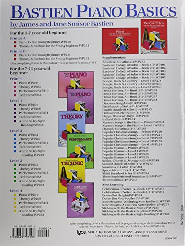 Wp232  Theory And Technic For The Young Beginner  Primer A  Bastien,New