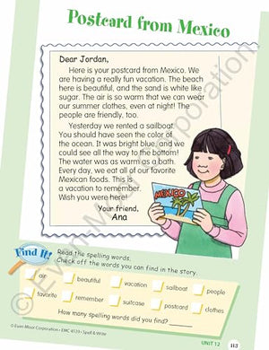 EvanMoor Skill Sharpeners Spell and Write Workbook, Grade 3, 120 Spelling Words, Test Prep, Word Families, Short Vowels, Gramma,Used