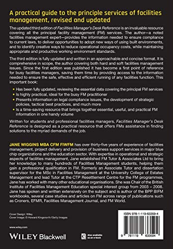 Facilities Manager's Desk Reference, 3rd Edition,Used