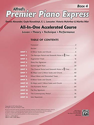 Premier Piano Express, Bk 4: AllInOne Accelerated Course, Book & Online Audio & Software (Premier Piano Course, Bk 4),Used