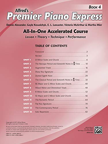 Premier Piano Express, Bk 4: AllInOne Accelerated Course, Book & Online Audio & Software (Premier Piano Course, Bk 4),Used