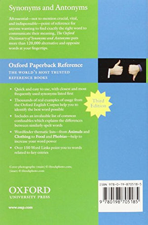 The Oxford Dictionary of Synonyms and Antonyms (Oxford Quick Reference),New